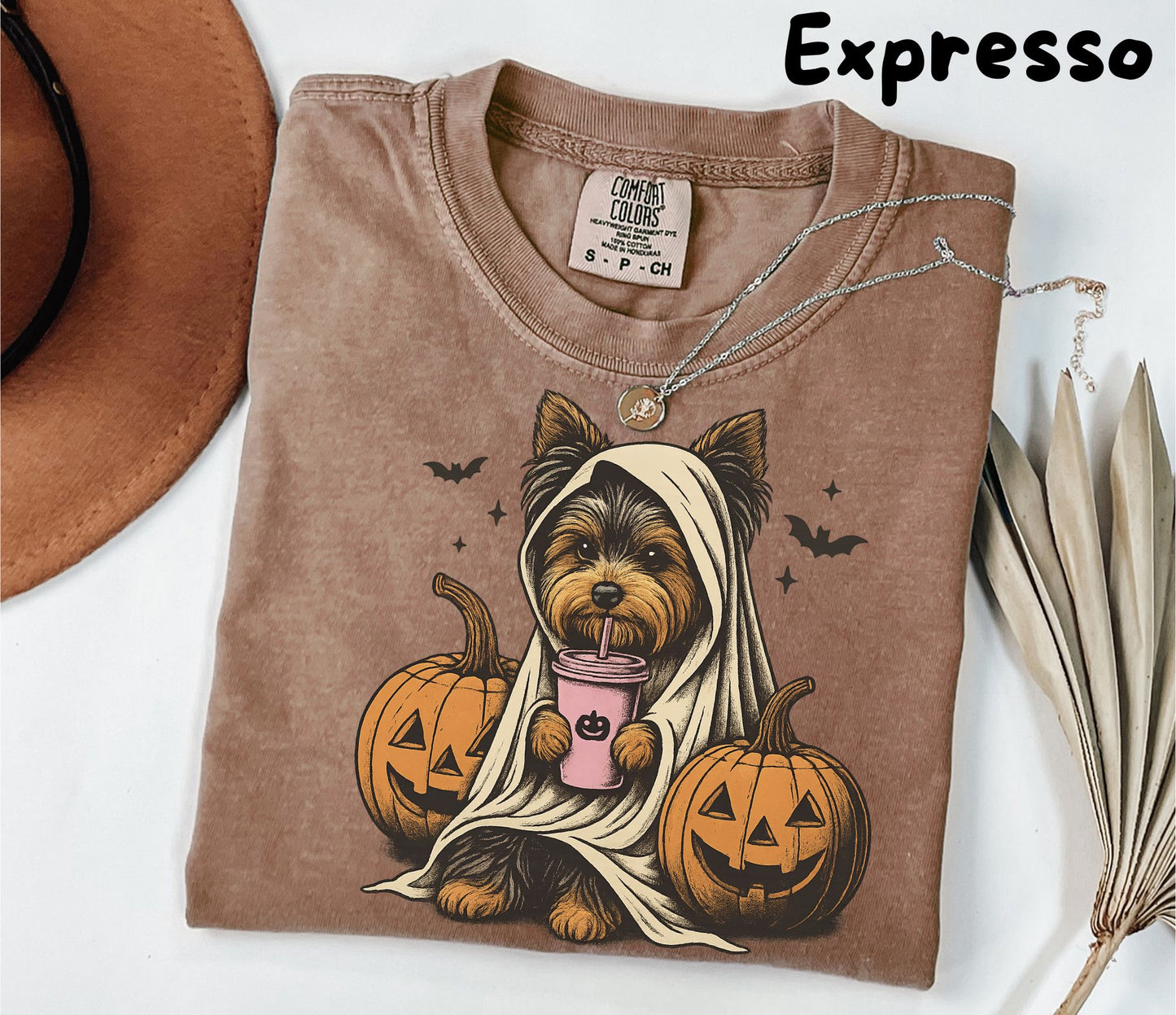 Halloween Shirt| Yorkshire Terrier Ghost T-Shirt| Retro Halloween Shirts| Spooky Season| Yorkie Halloween Shirt| Pumpkin Fall Shirt