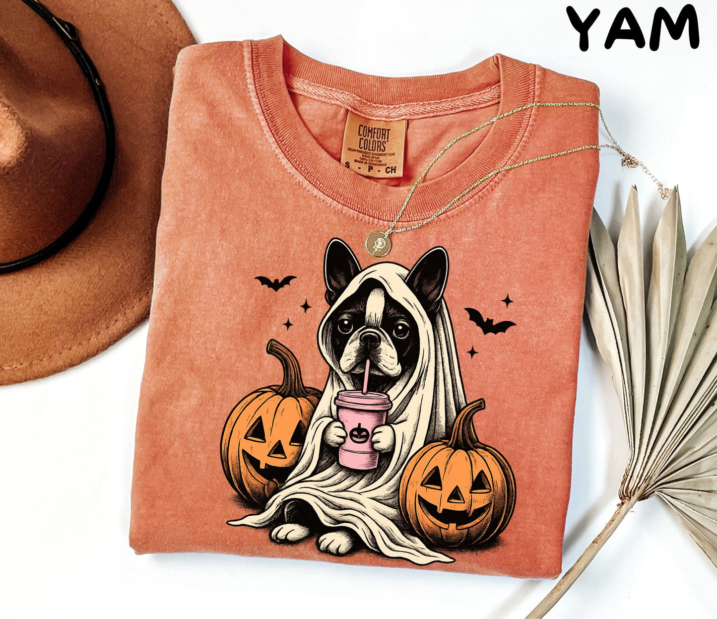 Halloween Long Sleeve Shirt| Boston Terrier Ghost Long sleeve Shirt| Boston Terrier Halloween Long Sleeve Shirt|