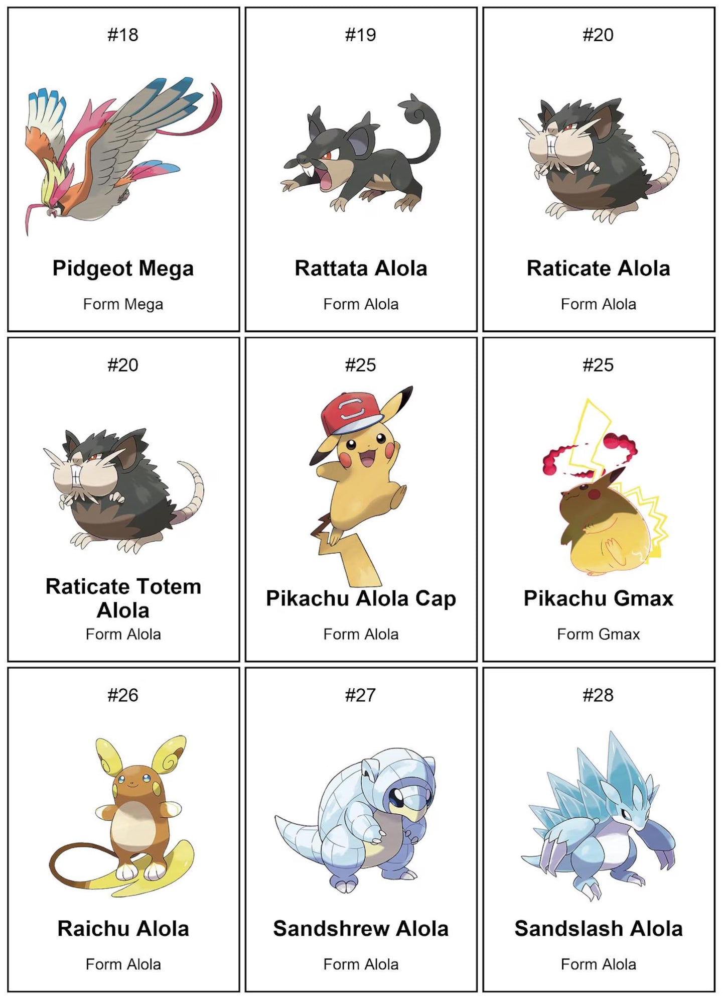 Complete National Pokédex Binder Bundle – 1025 Pokémon Pages + Regional Forms & Evolutions