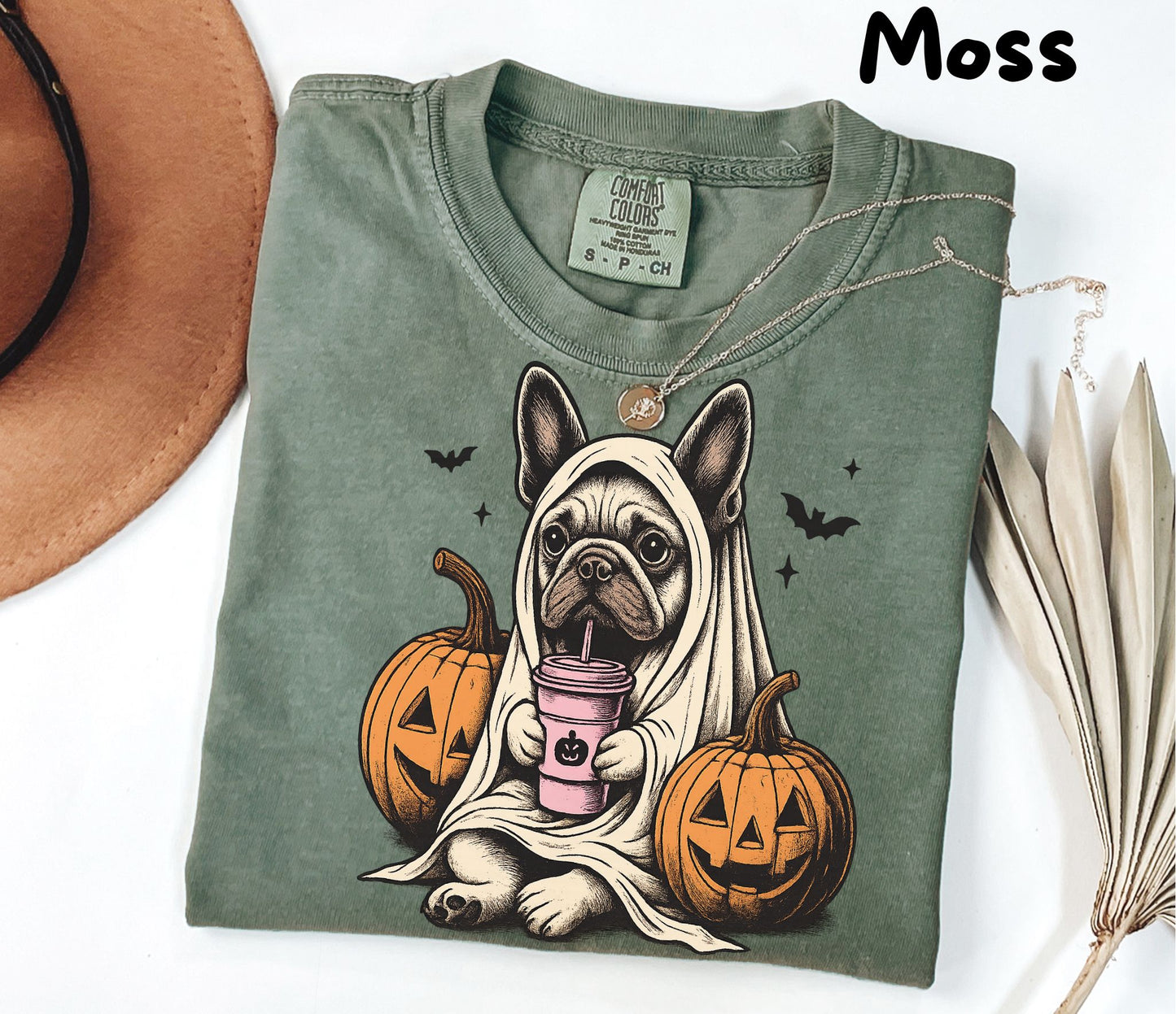 Halloween Shirt| French Bulldog Ghost T-Shirt| Retro Halloween Shirts| Spooky Season| French Bulldog Halloween Shirt| Pumpkin Fall Shirt