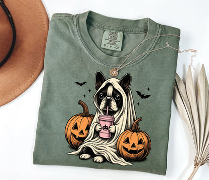 Halloween Shirt| Boston Terrier Ghost T-Shirt| Retro Halloween Shirts| Spooky Season| Boston Terrier Halloween Shirt| Pumpkin Fall Shirt