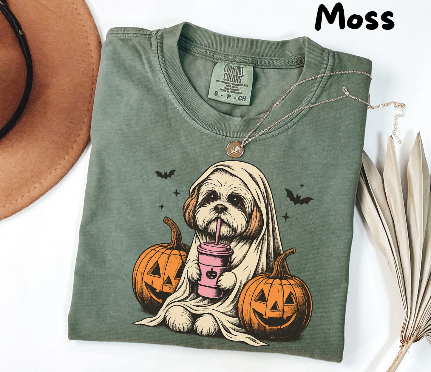 Halloween Shirt| Shih Tzu Ghost T-Shirt| Retro Halloween Shirts| Spooky Season| Shih Tzu Halloween Shirt| Pumpkin Fall Shirt