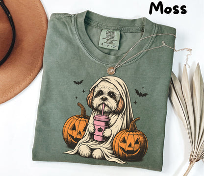 Halloween Shirt| Shih Tzu Ghost T-Shirt| Retro Halloween Shirts| Spooky Season| Shih Tzu Halloween Shirt| Pumpkin Fall Shirt