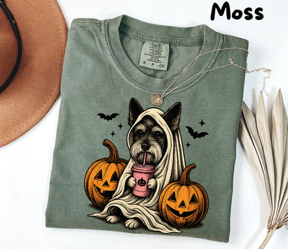 Halloween Shirt| Miniature Schnauzer Ghost T-Shirt| Retro Halloween Shirts| Spooky Season| Miniature Schnauzer Halloween Shirt| Pumpkin Fall Shirt