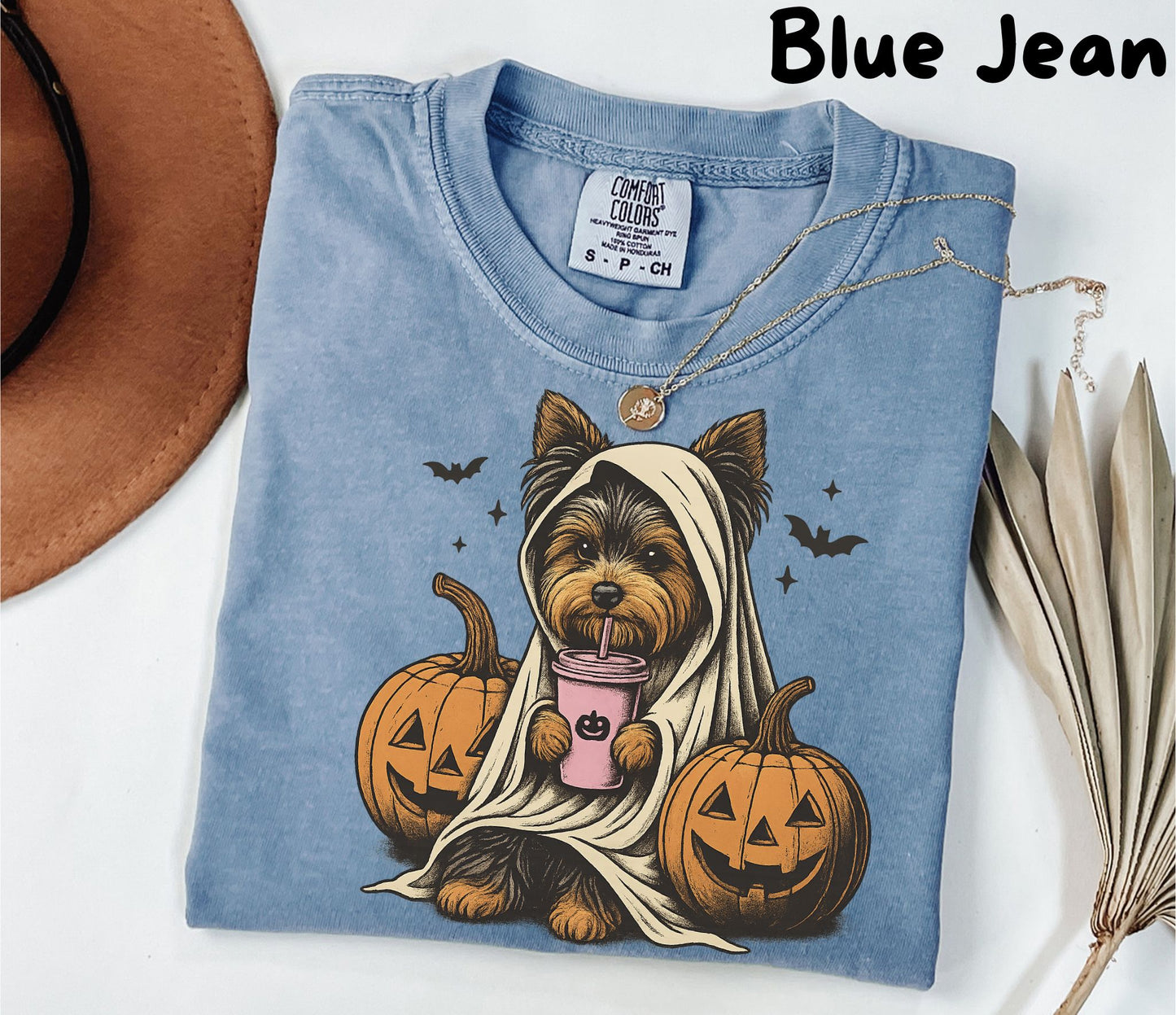 Halloween Shirt| Yorkshire Terrier Ghost T-Shirt| Retro Halloween Shirts| Spooky Season| Yorkie Halloween Shirt| Pumpkin Fall Shirt