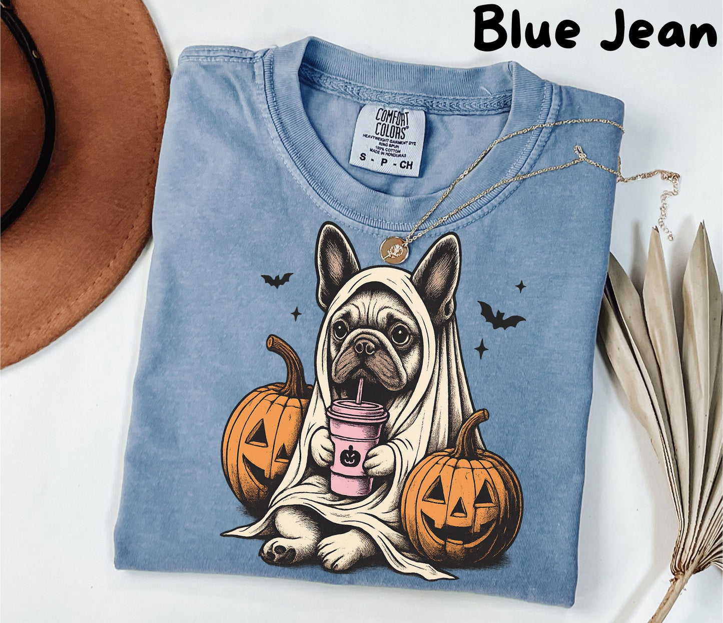 Halloween Shirt| French Bulldog Ghost T-Shirt| Retro Halloween Shirts| Spooky Season| French Bulldog Halloween Shirt| Pumpkin Fall Shirt