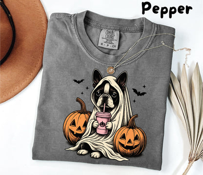 Halloween Shirt| Boston Terrier Ghost T-Shirt| Retro Halloween Shirts| Spooky Season| Boston Terrier Halloween Shirt| Pumpkin Fall Shirt