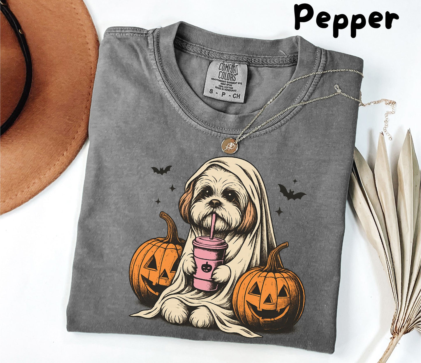 Halloween Shirt| Shih Tzu Ghost T-Shirt| Retro Halloween Shirts| Spooky Season| Shih Tzu Halloween Shirt| Pumpkin Fall Shirt