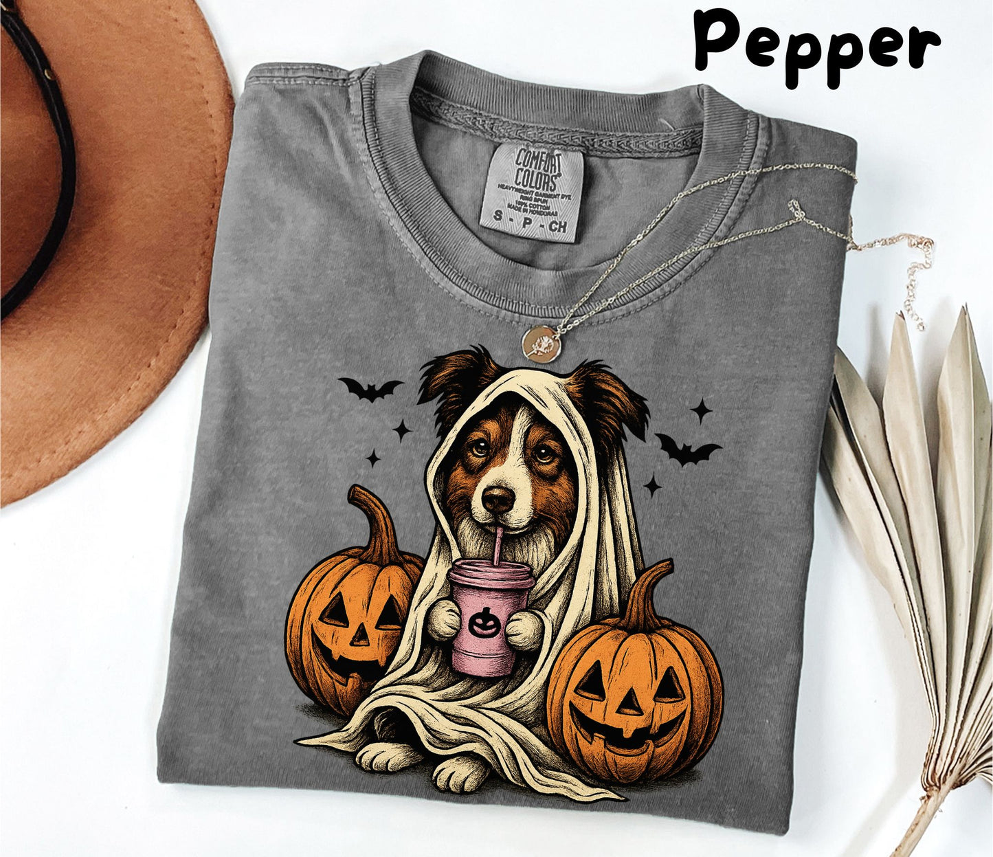 Halloween Shirt| Australian Shepherd Ghost T-Shirt| Retro Halloween Shirts| Spooky Season| Australian Shepherd Halloween Shirt| Pumpkin Fall Shirt
