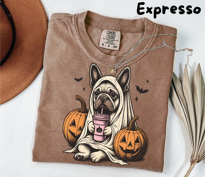 Halloween Shirt| French Bulldog Ghost T-Shirt| Retro Halloween Shirts| Spooky Season| French Bulldog Halloween Shirt| Pumpkin Fall Shirt