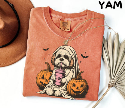 Halloween Shirt| Shih Tzu Ghost T-Shirt| Retro Halloween Shirts| Spooky Season| Shih Tzu Halloween Shirt| Pumpkin Fall Shirt