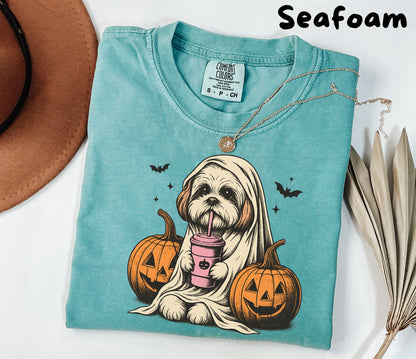 Halloween Shirt| Shih Tzu Ghost T-Shirt| Retro Halloween Shirts| Spooky Season| Shih Tzu Halloween Shirt| Pumpkin Fall Shirt
