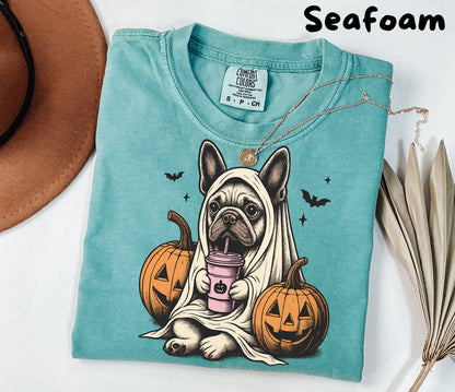 Halloween Shirt| French Bulldog Ghost T-Shirt| Retro Halloween Shirts| Spooky Season| French Bulldog Halloween Shirt| Pumpkin Fall Shirt