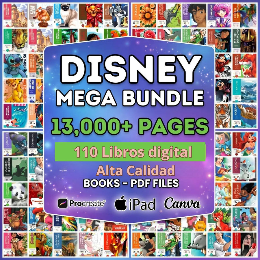 Mega Bundle - 110 Libros Digitales para Colorear - 13.000+ Paginas
