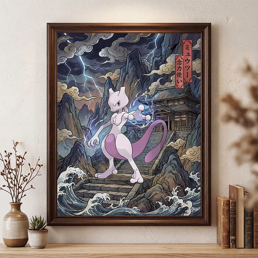 Digital Wall Art | Printable Decor | Print & Frame | Mewtwo Fan Art