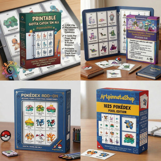 Ultimate Pokédex Binder Printable Bundle – National Dex, Pixel Edition, Regional Forms & Shiny Variants (1000+ Pokémon)