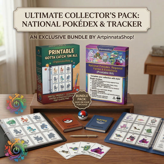 Complete National Pokédex Binder Bundle – 1025 Pokémon Pages + Regional Forms & Evolutions
