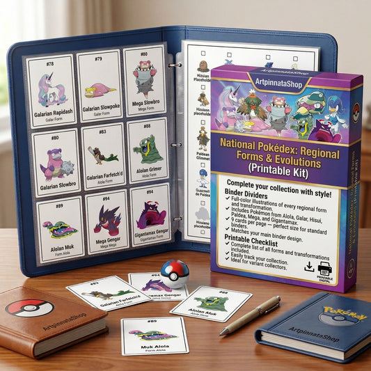 National Pokédex Add-On: Regional Forms & Evolutions Printable Binder Pages